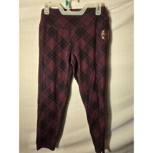 Pink Victorias Secret Ultimate Leggings Pants Red Plaid Womens Size Large Pocket